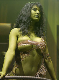 A sexy Orion slave girl played by Bobbi Sue Luther is featured in <i>Star Trek: Enterprise</i>. Image