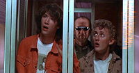 Ted (Keanu Reeves) and Bill (Alex Winters) with George Carlin in 'Bill & Ted's Excellent Adventure'