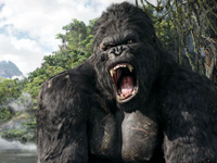 The giant gorilla roars in 'King Kong'