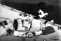 Mickey mourns a robot in a short on 'Walt Disney Treasures: Mickey Mouse in Black & White, Vol. 2'