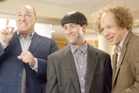 Will Sasso (l.), Chris Diamantopoulos (c.) and Sean Hays star in 'The Three Stooges'
