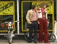 Kris Scholes (right) and Scott Whitley dream of getting a moped in Fizzy Days.
