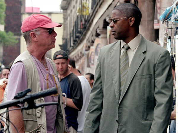 Tony Scott with Denzel Washington on set of 'Man on Fire'