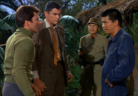 James Darren (left) and Robert Colbert (2nd from left) find themselves trapped in the past