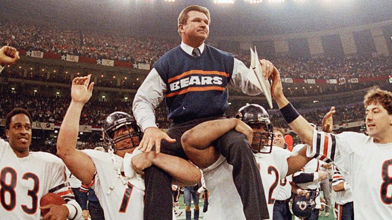 The 1985 Bears celebrate their victory in Super Bowl XX