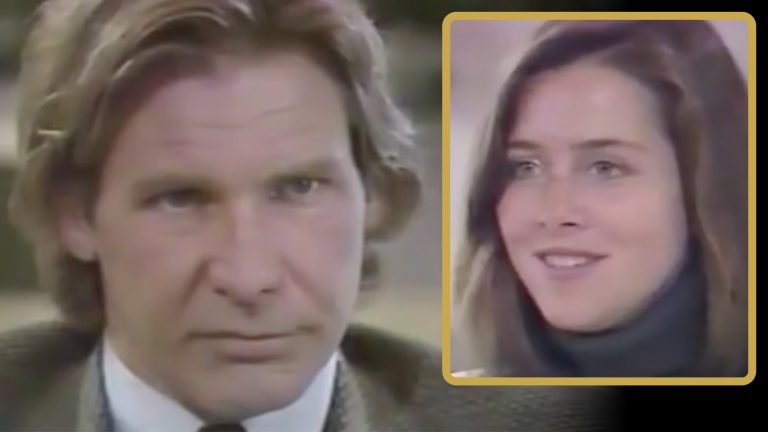 Harrison Ford being interviewed by Meredith Viera in 1987. (CBS)