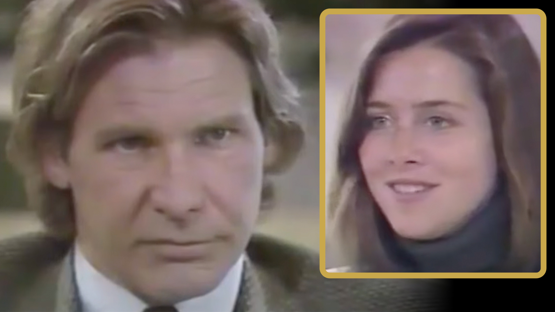 Harrison Ford being interviewed by Meredith Viera in 1987. (CBS)